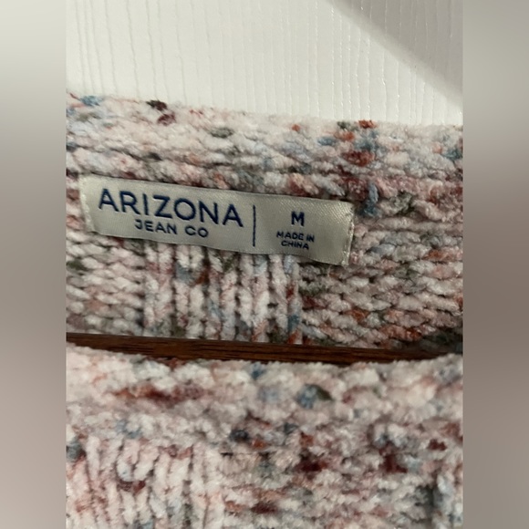 Arizona Jean Co Women’s Crew Neck Knit Sweater Cropped Pink Medium. New w tag. - Picture 3 of 8